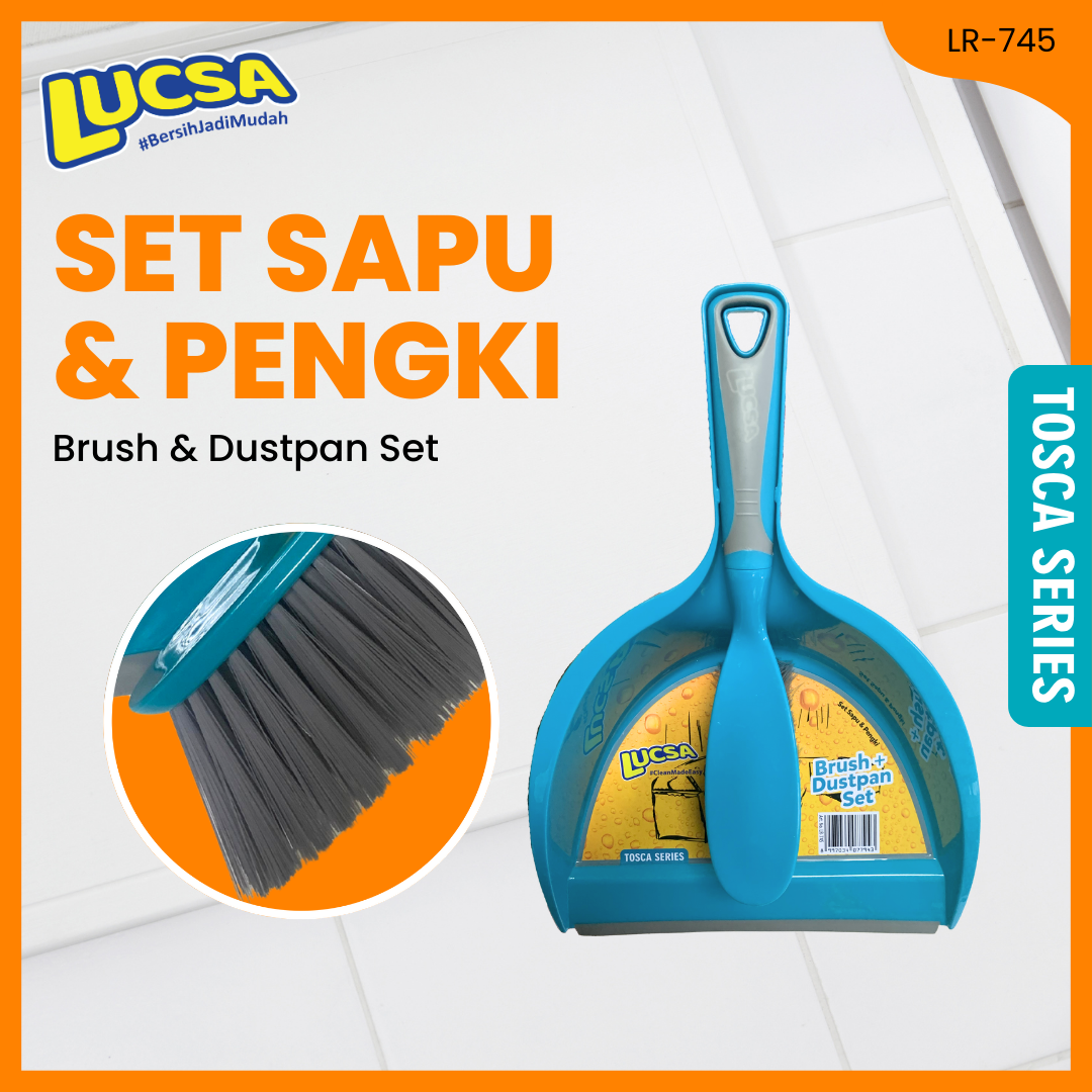 Sapu Pengki Mini Floor Broom set Serokan Serbaguna Dust pan Dustpan mobil Lucsa LR-745