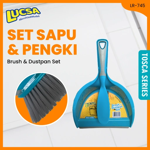 Sapu Pengki Mini Floor Broom set Serokan Serbaguna Dust pan Dustpan mobil Lucsa LR-745