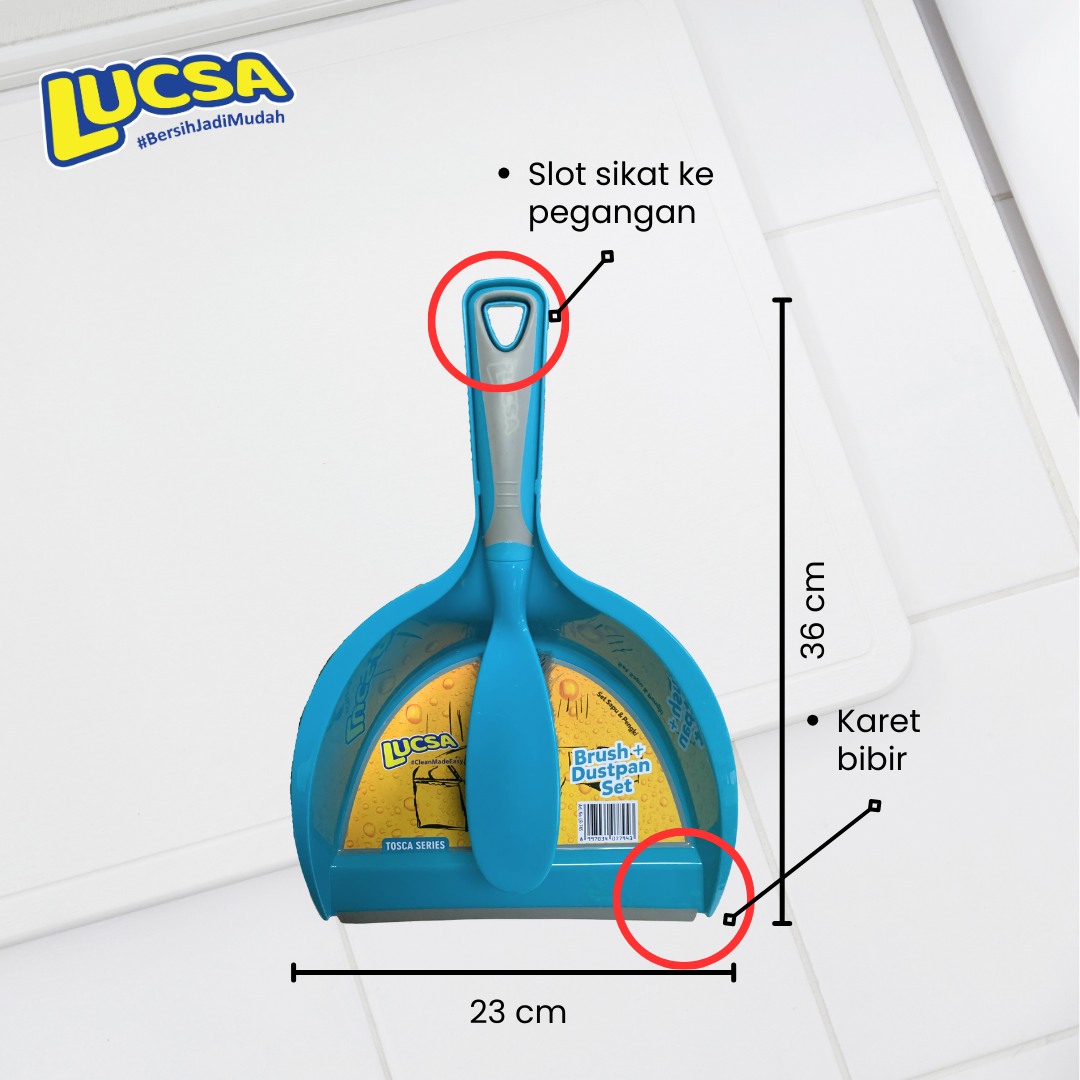 Sapu Pengki Mini Floor Broom set Serokan Serbaguna Dust pan Dustpan mobil Lucsa LR-745