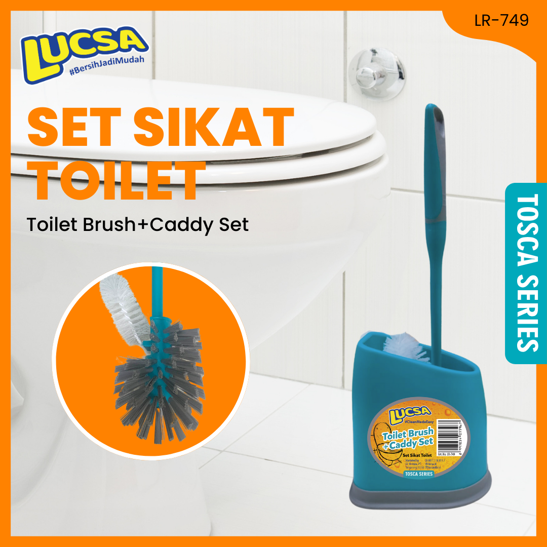 Sikat Toilet Brush Set Sikat Kamar Mandi Kloset Closet Brush Wadah Lucsa LR-749