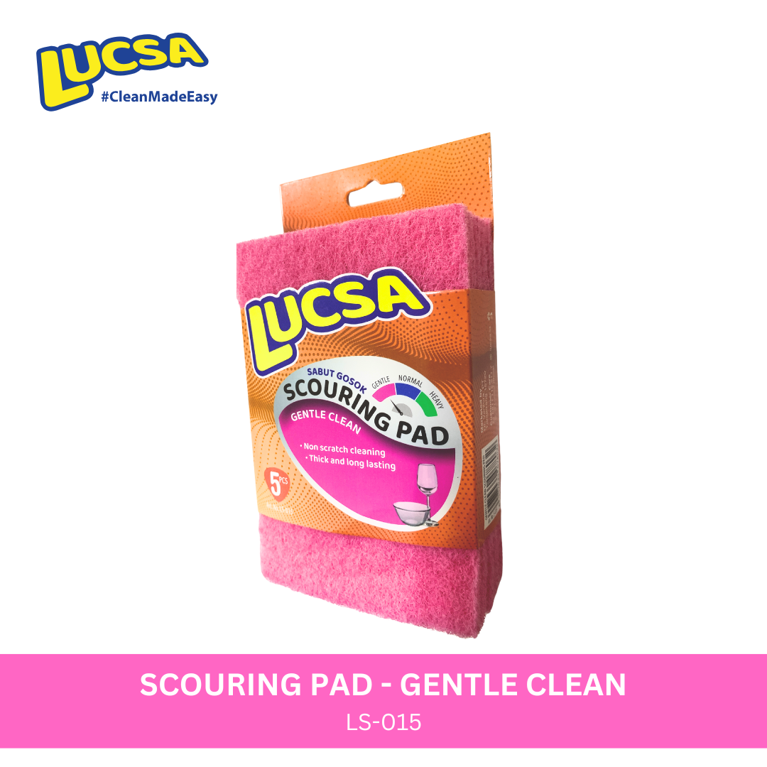Sabut cuci piring tapas gosok Scouring pads 5 pcs Gentle Use lembut Anti Gores LS-015 Lucsa