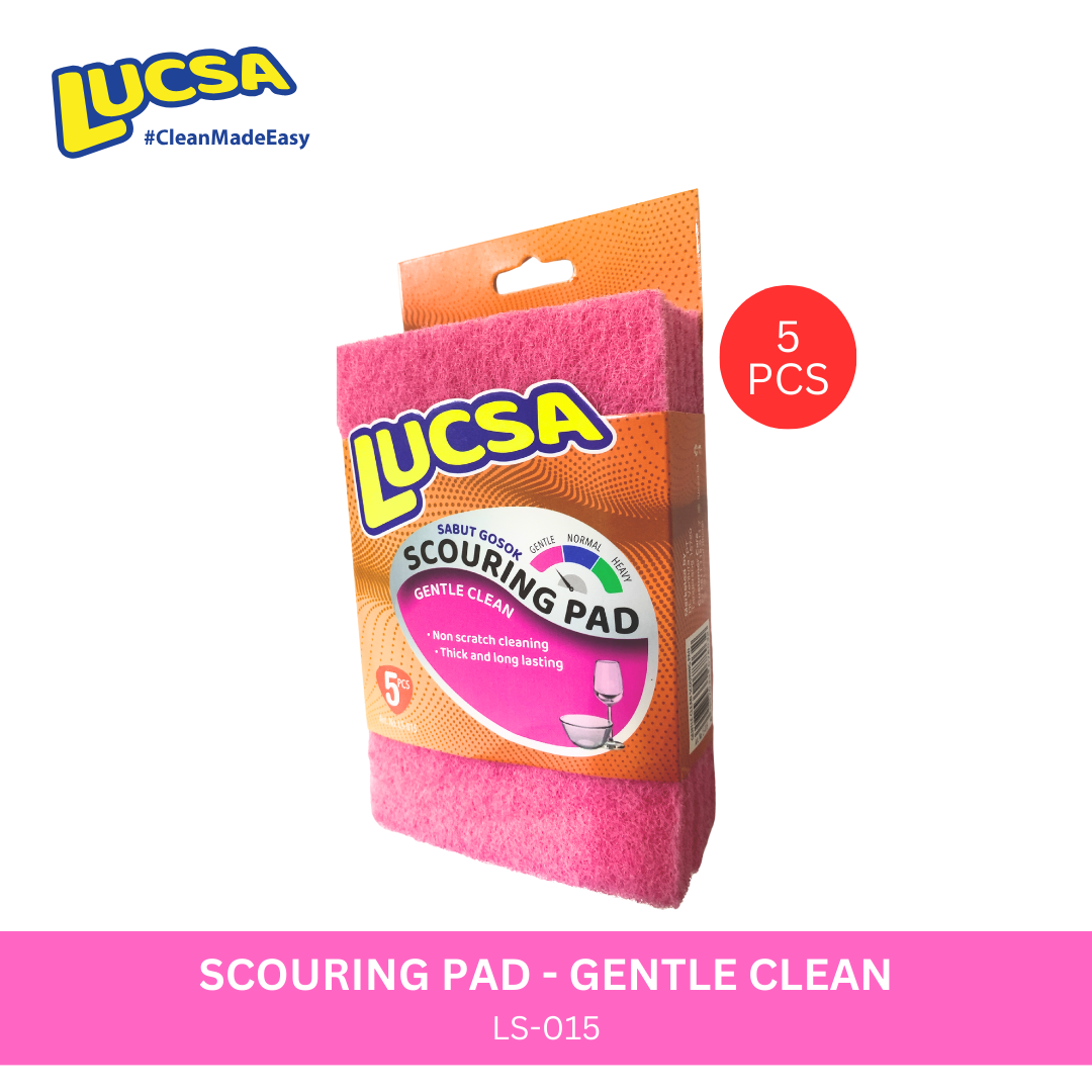 Sabut cuci piring tapas gosok Scouring pads 5 pcs Gentle Use lembut Anti Gores LS-015 Lucsa
