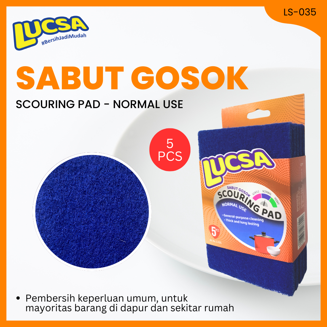 Sabut cuci piring tapas gosok Scouring pads 5 pcs Normal Use Multifungsi LS-035 Lucsa