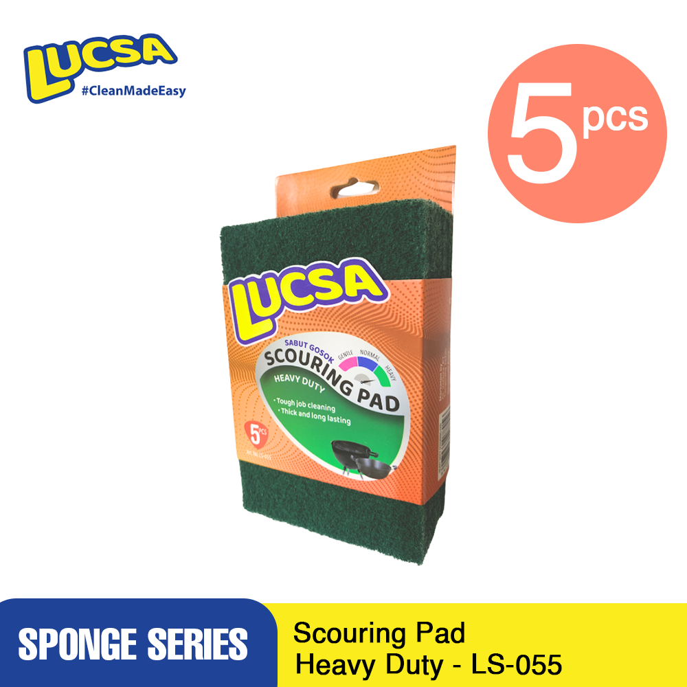 Sabut cuci piring tapas gosok Scouring pads 5 pcs Heavy Duty Keras LS-055 Lucsa