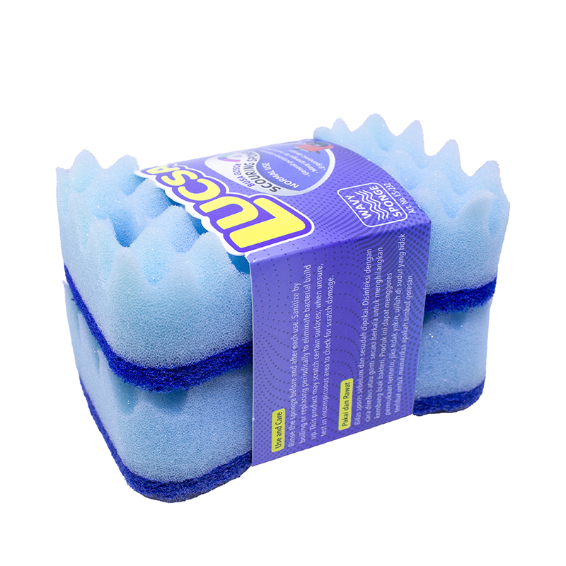 Sabut cuci piring Spons Sponge Gelombang 2 pc Normal Use Multifungsi Gosok LS-232 Lucsa