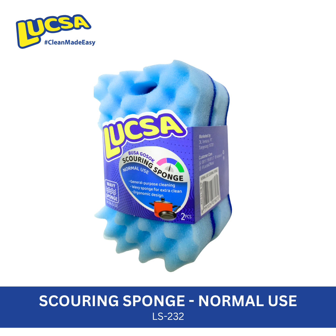 Sabut cuci piring Spons Sponge Gelombang 2 pc Normal Use Multifungsi Gosok LS-232 Lucsa