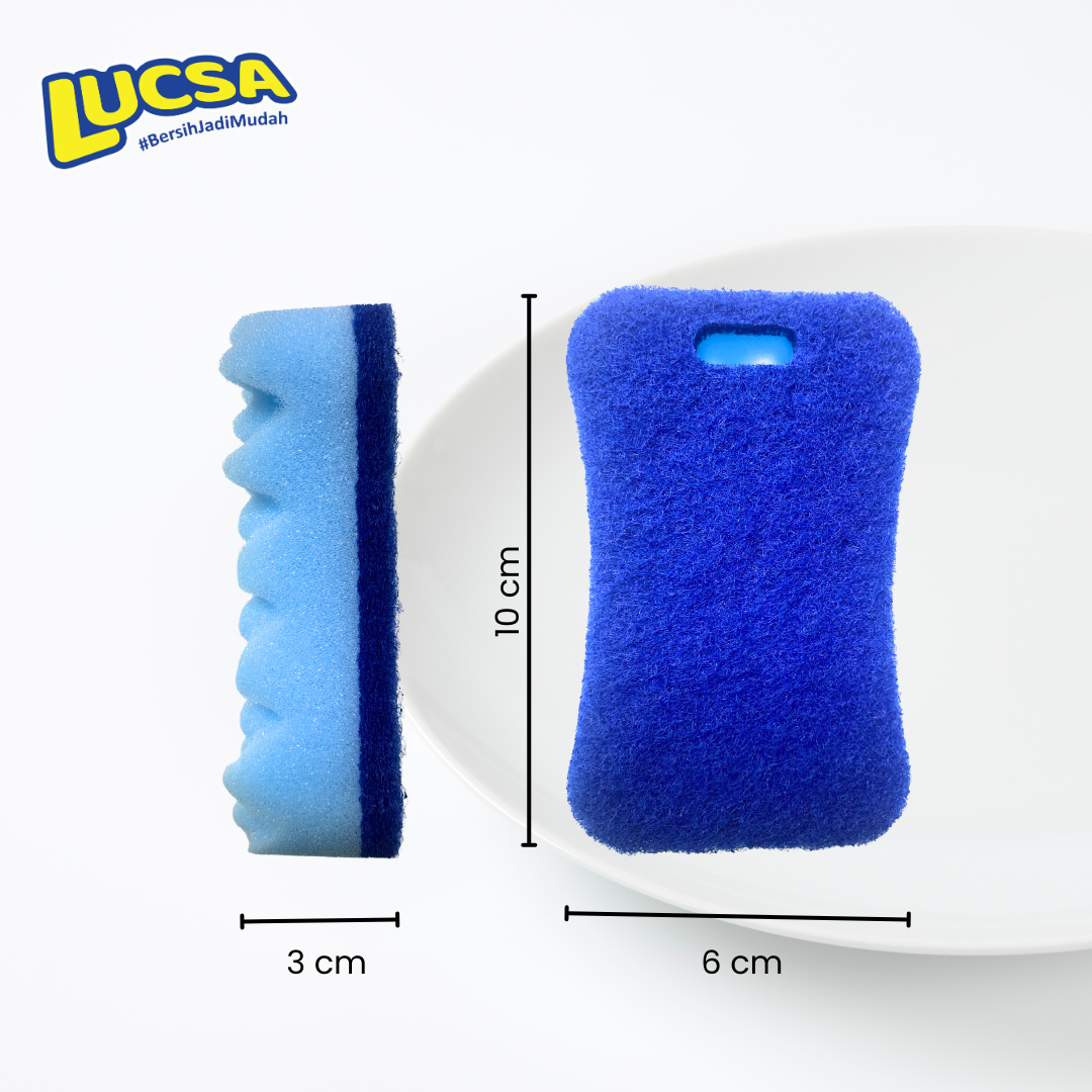Sabut cuci piring Spons Sponge Gelombang 2 pc Normal Use Multifungsi Gosok LS-232 Lucsa