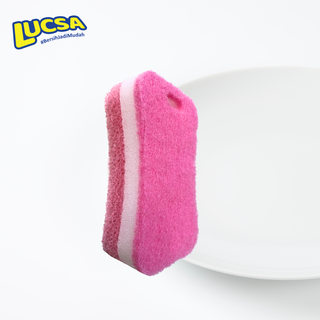 Sabut cuci piring Deluxe Spons Sponge 2 pc Normal Use Multifungsi Gosok LS-312 Lucsa