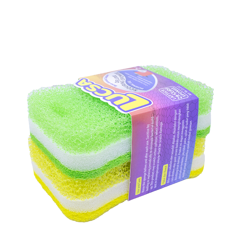 Sabut cuci piring Deluxe Spons Sponge 2 pc Normal Use Multifungsi Gosok LS-312 Lucsa