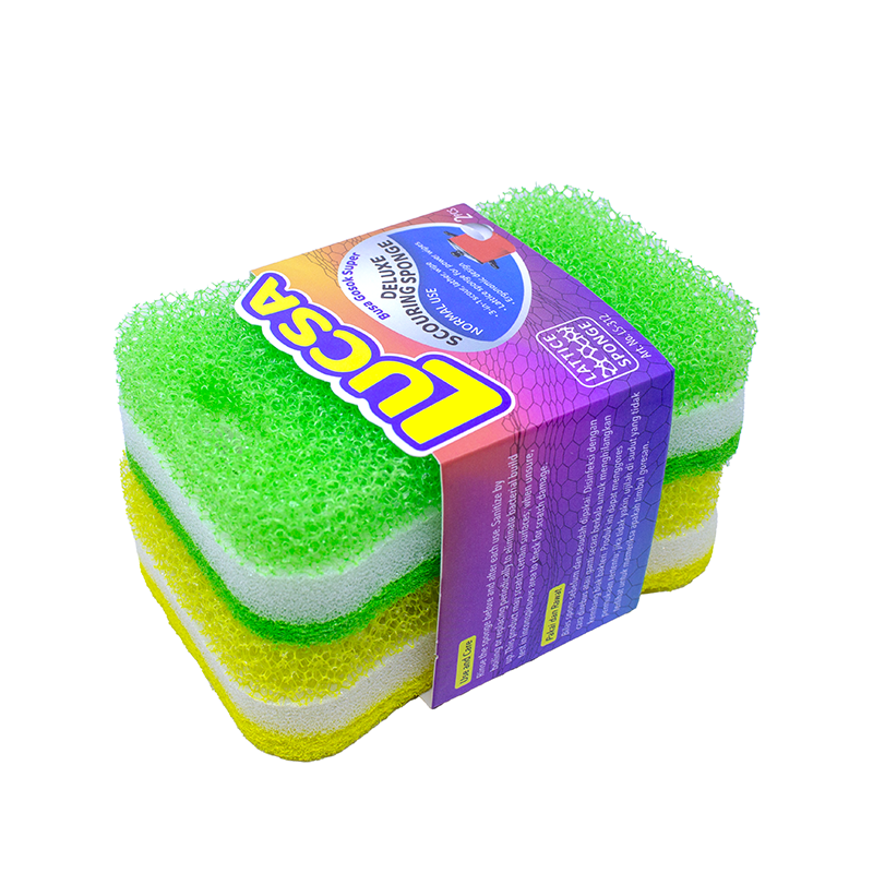 Sabut cuci piring Deluxe Spons Sponge 2 pc Normal Use Multifungsi Gosok LS-312 Lucsa