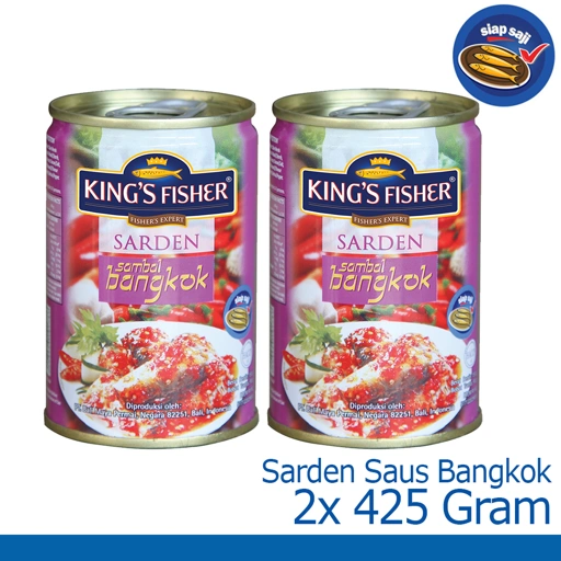 Paket 2 pcs Kings Fisher Sarden saus bangkok 425g Makanan Kaleng kings fisher