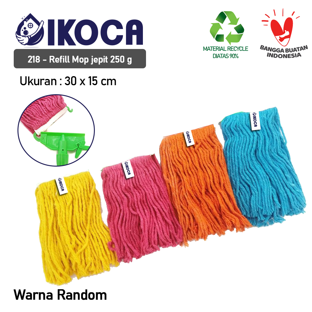 Refill Pel Alat Pel Lantai Pengepel Mop Jepit Warna IKOCA IKO-218