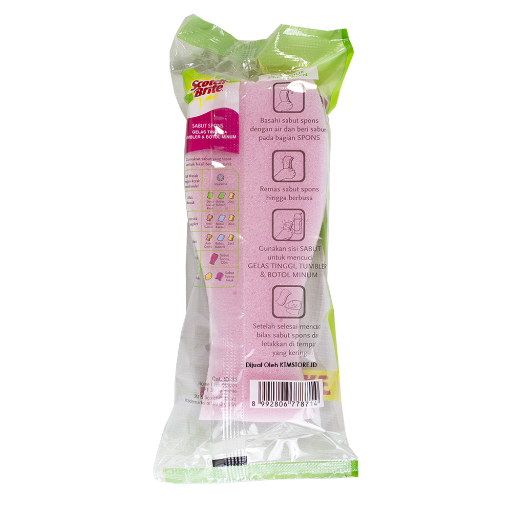 3M Scotch Brite Sabut Spons Botol Minum ID 33