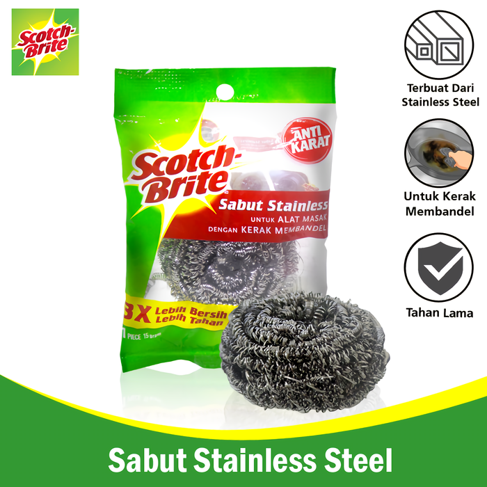 3M Scotch Brite Sabut Stainless Sabut Kawat Cuci Piring ID SS