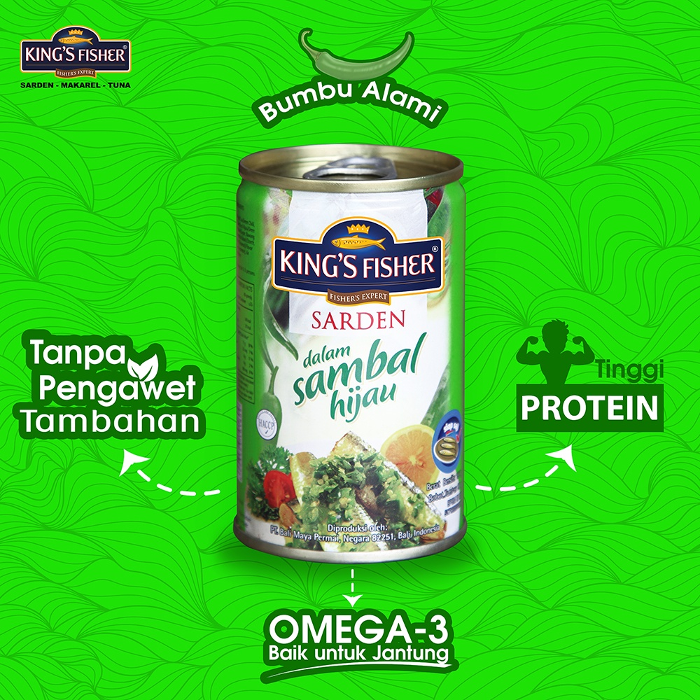 King's Fisher Sarden mini Sambal Hijau Makanan Kaleng 155 gr