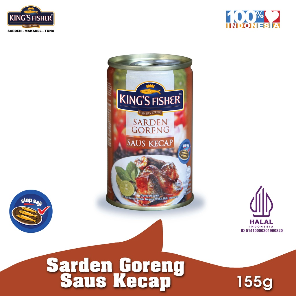 King's Fisher Sarden goreng mini rasa saus kecap Makanan Kaleng 155 gr