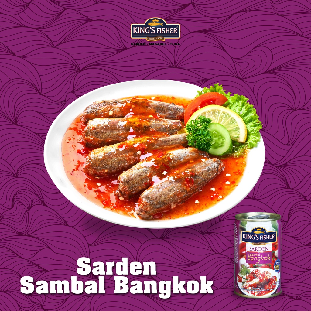 King's Fisher Sarden mini rasa saus bangkok Makanan Kaleng 155 gr