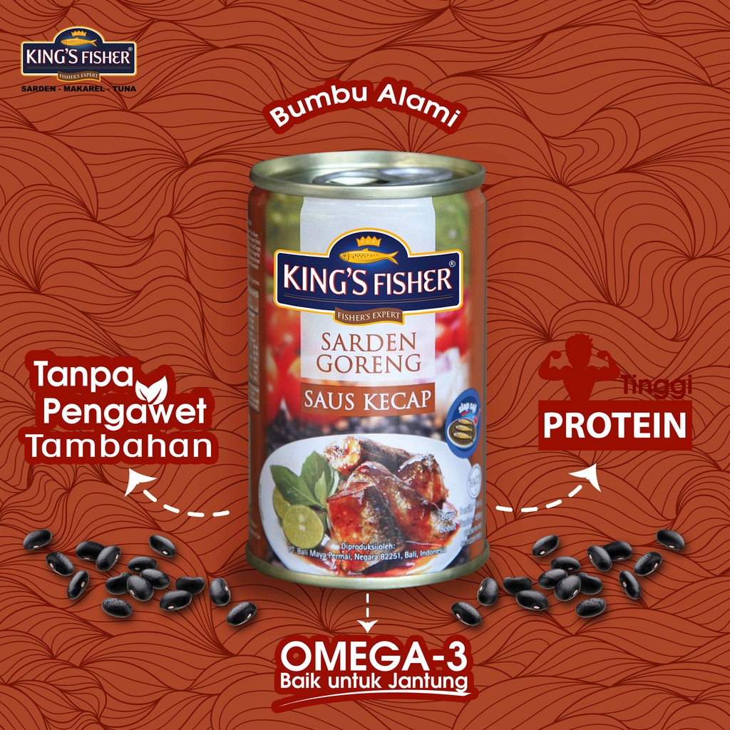 King's Fisher Sarden goreng saus kecap Makanan Kaleng 425 gr