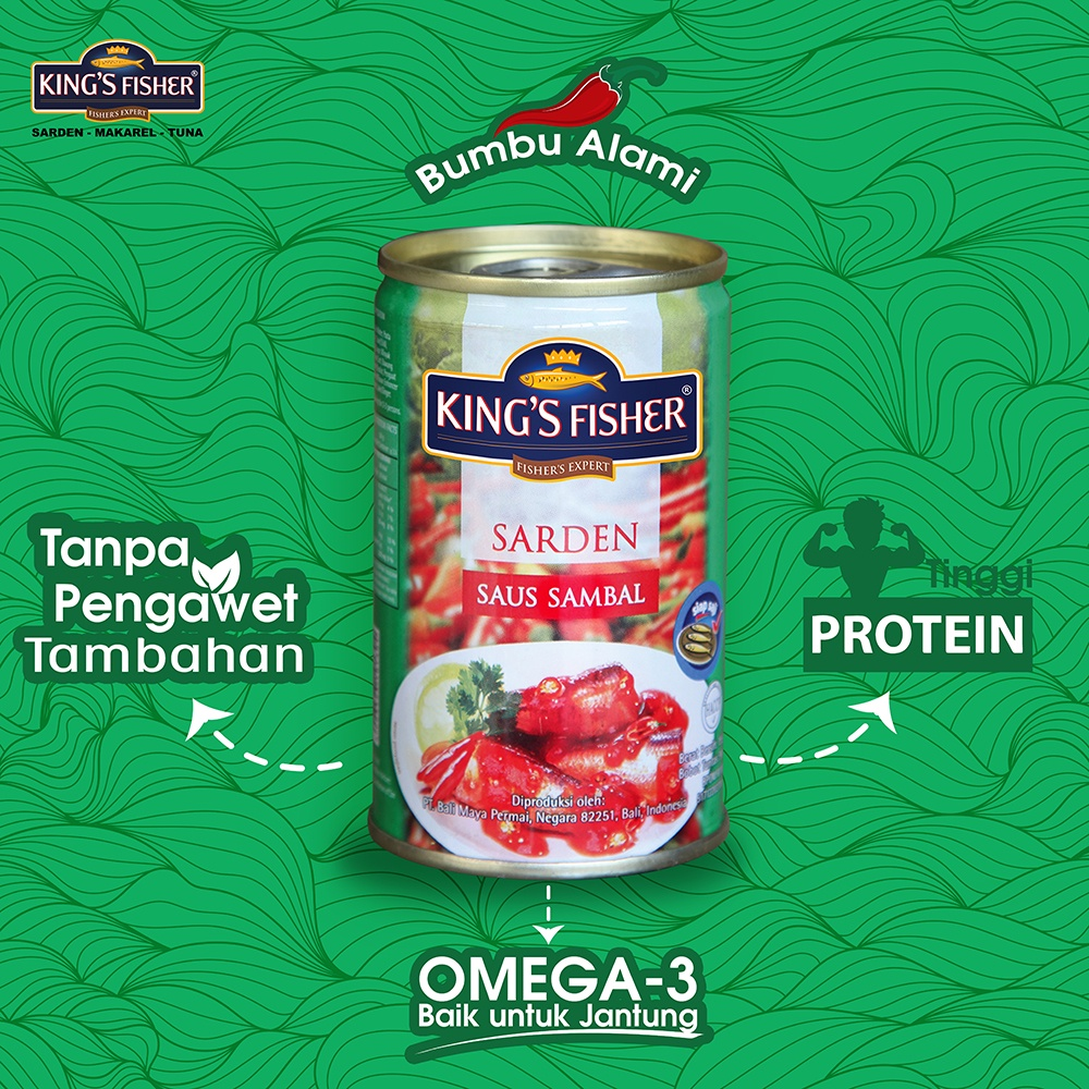King's Fisher Sarden saus sambal Makanan Kaleng 425 gr