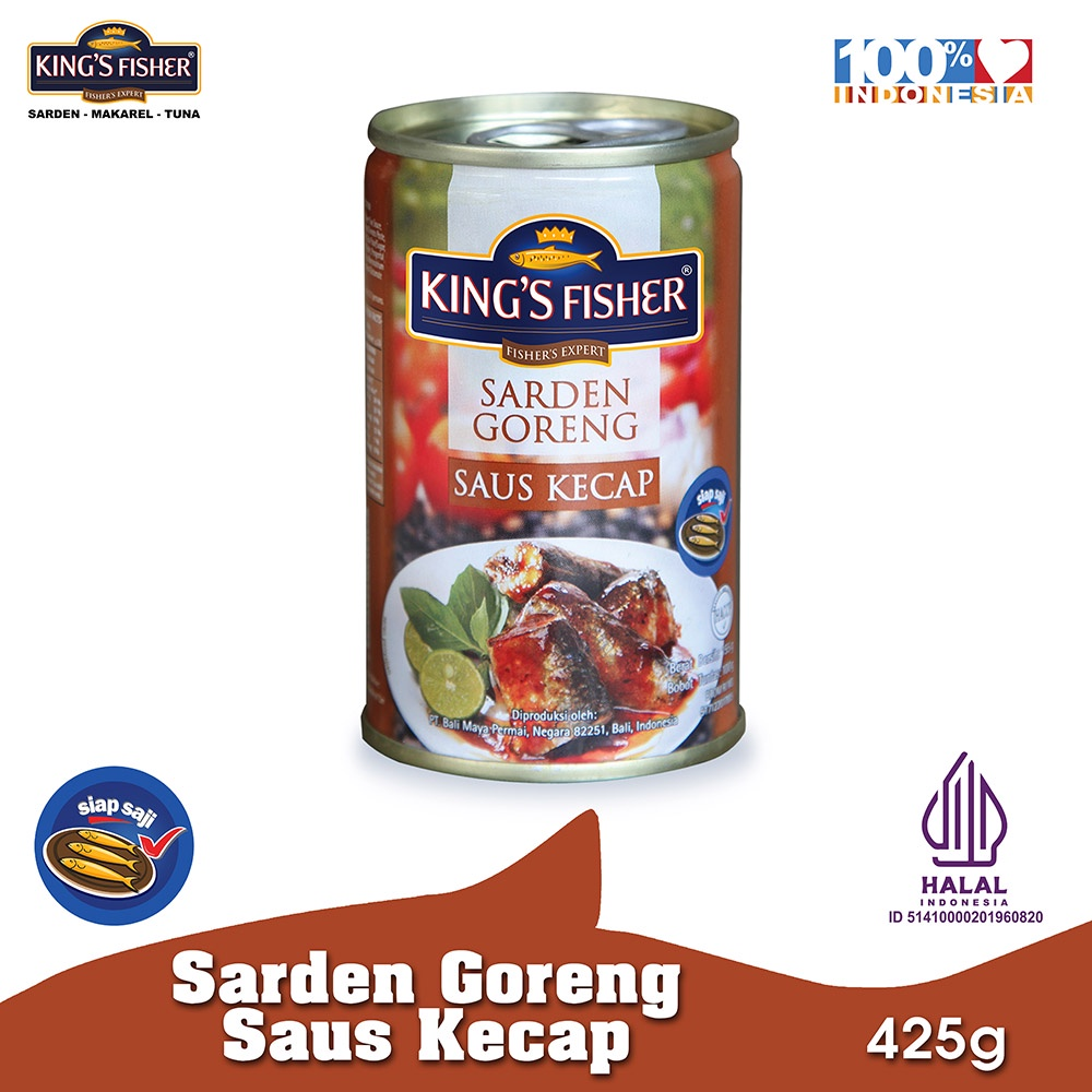 King's Fisher Sarden goreng saus kecap Makanan Kaleng 425 gr