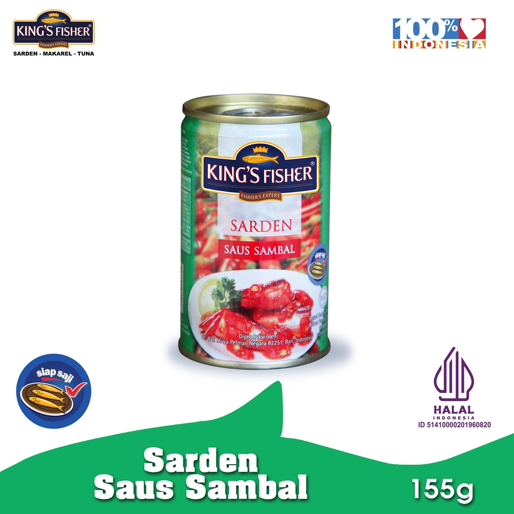King's Fisher Sarden mini saus sambal Makanan Kaleng 155 gr