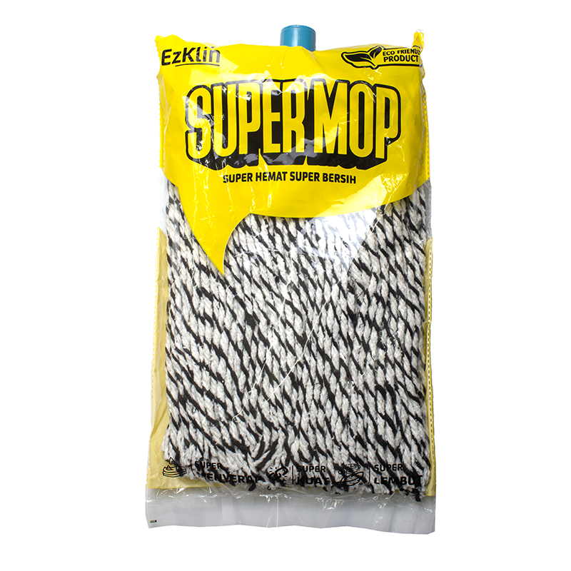 Alat Pel Lantai 2 warna Mop Supermop 250g pel benang sumbu tebal EzKlin