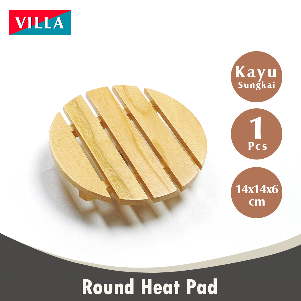 Round Heat Pad Tatakan Kayu Motif Bulat Panci Anti Panas Alas Villa 0801