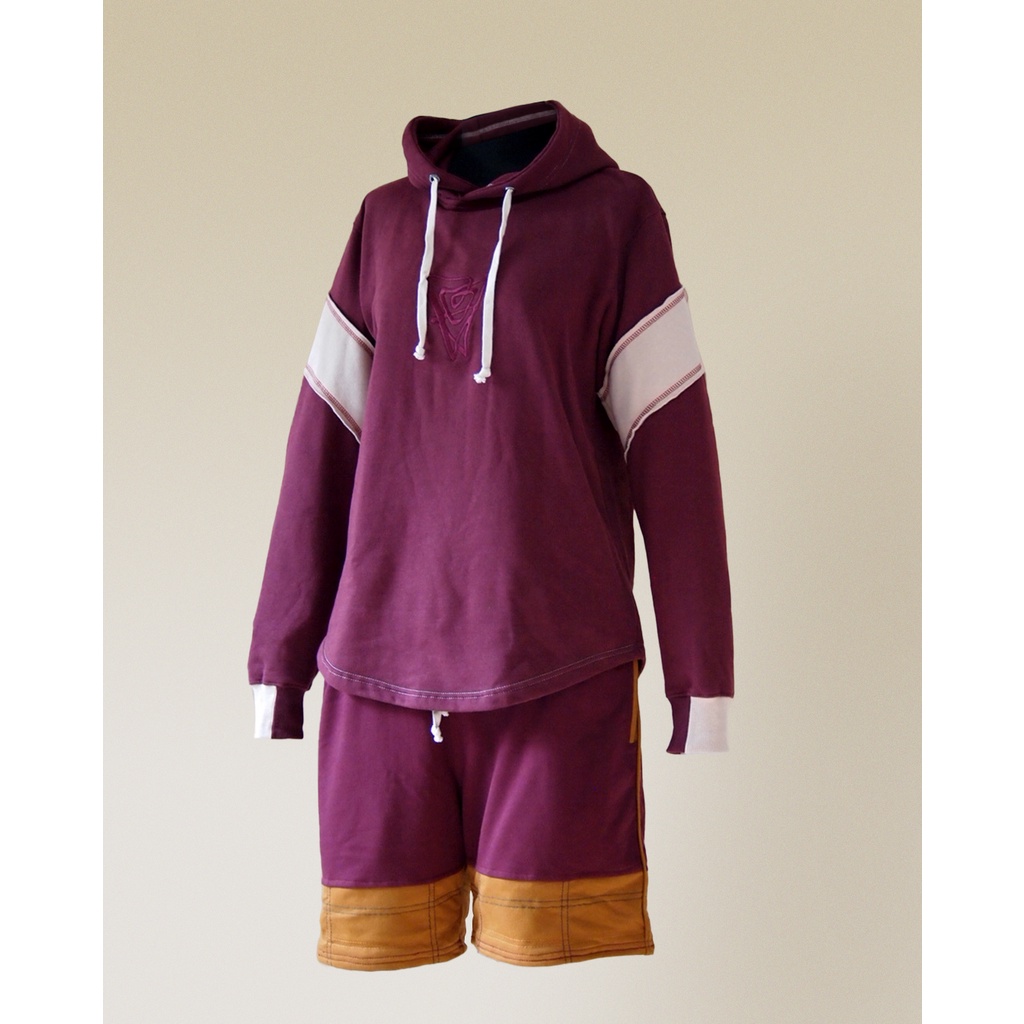 EM Essentials: Monochrome Burgundy Logo Hoodie