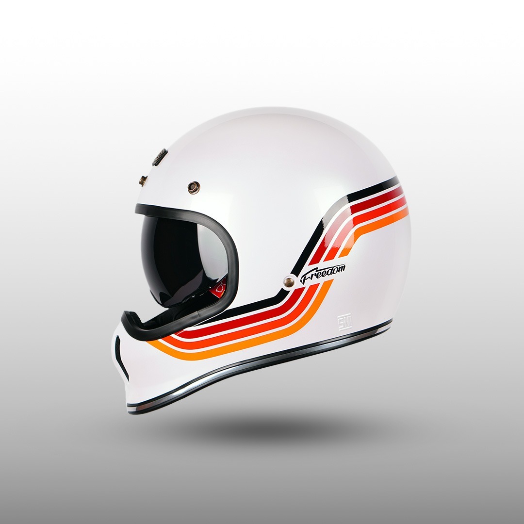 NJS FREEDOM SPORTSTER White Pearl/Red - Helm Full Face