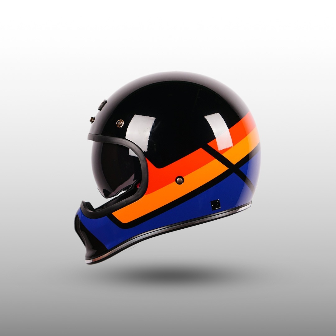 NJS FREEDOM SPRINTER Black/Red - Orange - Helm Full Face