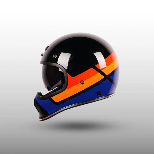 Image of NJS Freedom Sprinter Black/Red - Orange | Helm Full Face