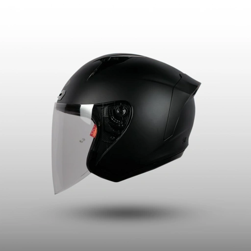 Image of NJS KRONOZ Black Gloss/Doff - Helm Half Face