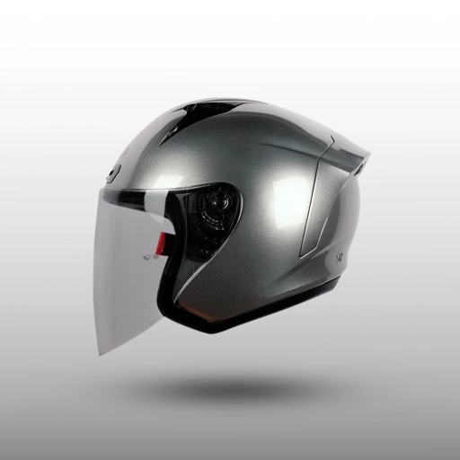 Image of NJS KRONOZ Silver steel - Helm Half Face