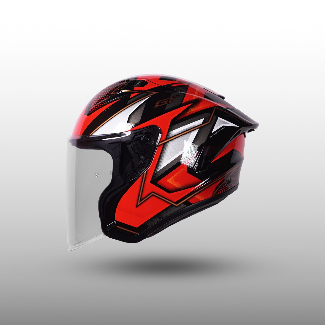 NJS Kairoz GT Valesco Black/Red - Helm Half Face