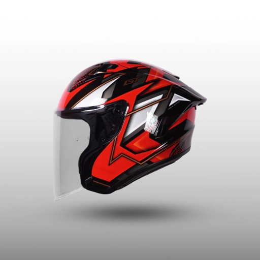 Image of NJS Kairoz GT Valesco Black/Red - Helm Half Face