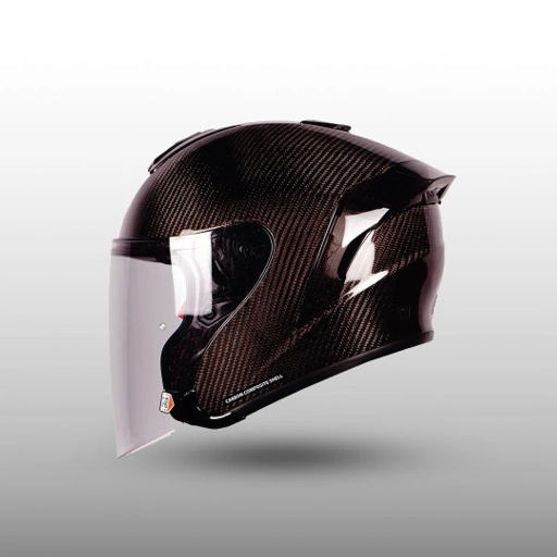 Image of NJS Kairoz Carbon Twill Reflect Red - Helm Half Face