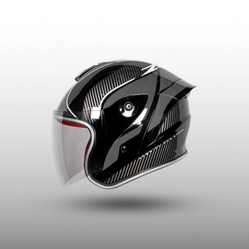 Image of NJS Kairoz Kids Royal Carbon (FREE Mainan Anak) - Helm Anak Half Face | Helm Anak | Kairoz Anak | Helm Anak Motif | Kairoz Anak Motif | NJS ORI | SNI