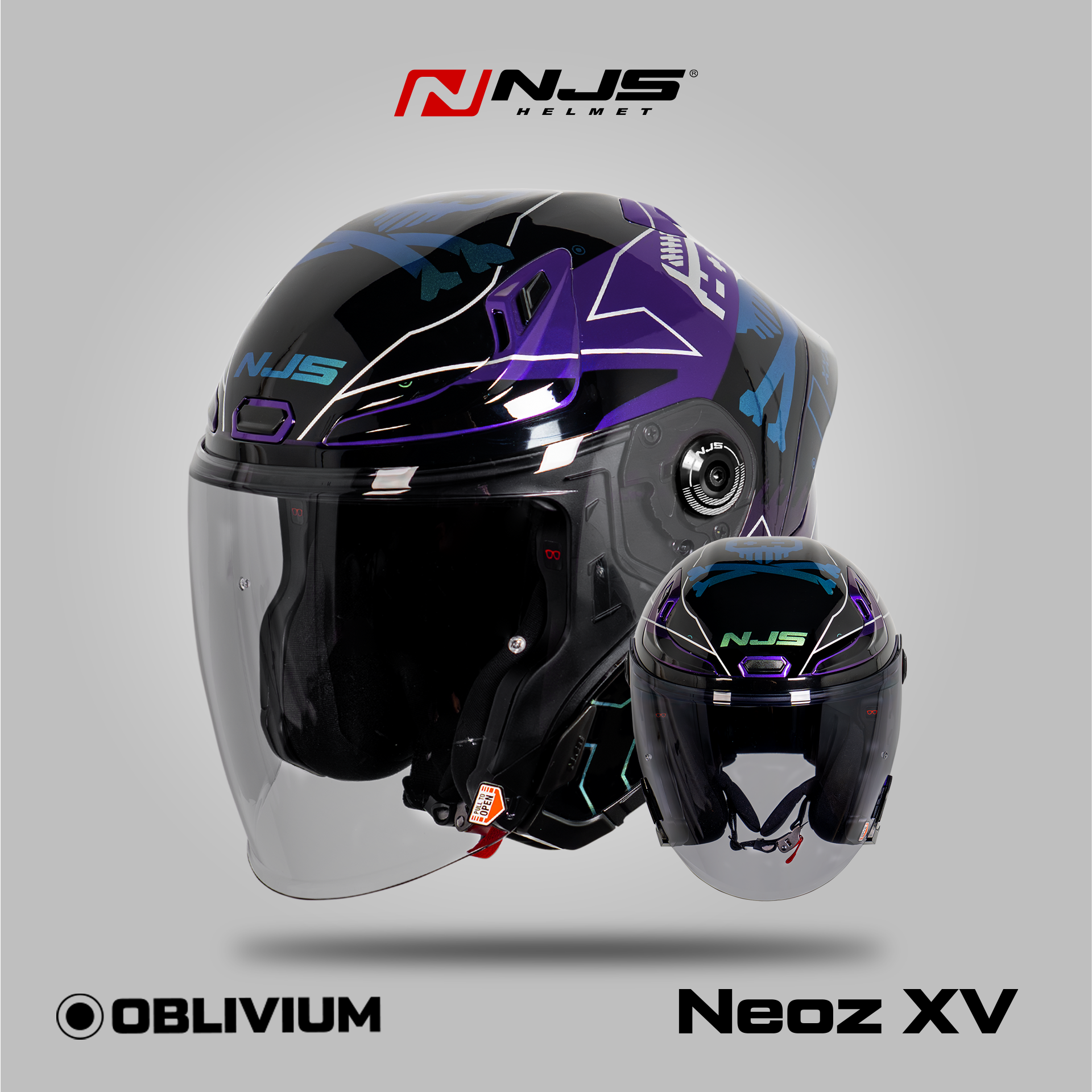NEOZ XV OBLIVIUM PURPLE - Helm Half Face