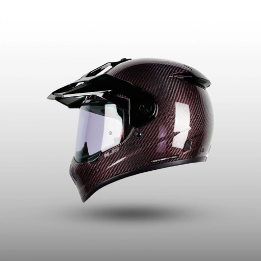 Image of NJS S-Carbon Twill Reflect Red - Helm Adventure Touring