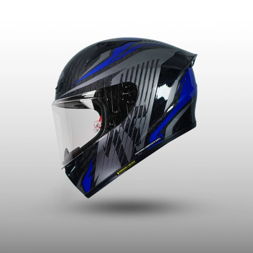 NJS ZX-1R Carbon Dextro Blue Gloss/Doff - Helm Full Face