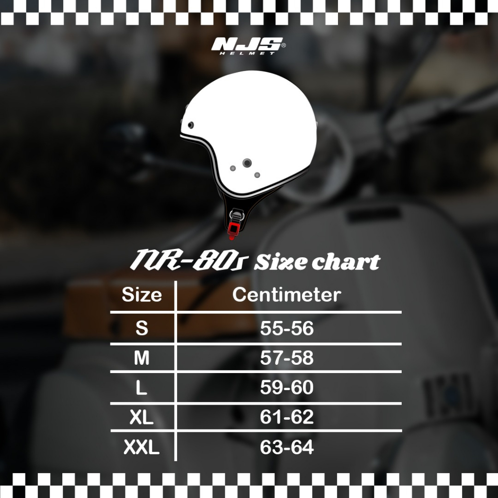 NJS NR80's Solid List Chrome - Helm Retro