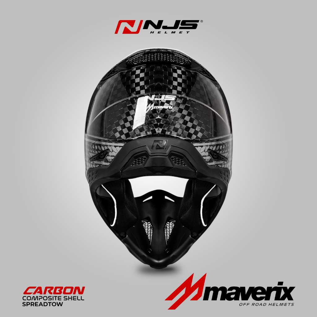 NJS MAVERIX CARBON SPREADTOW - Helm Full Face