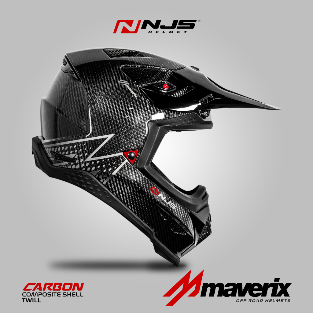 NJS MAVERIX CARBON TWILL - Helm Full Face