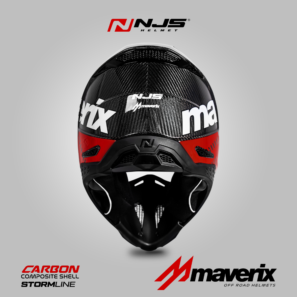 NJS MAVERIX CARBON MOTIF TWILL STROMLINE - Helm Full Face