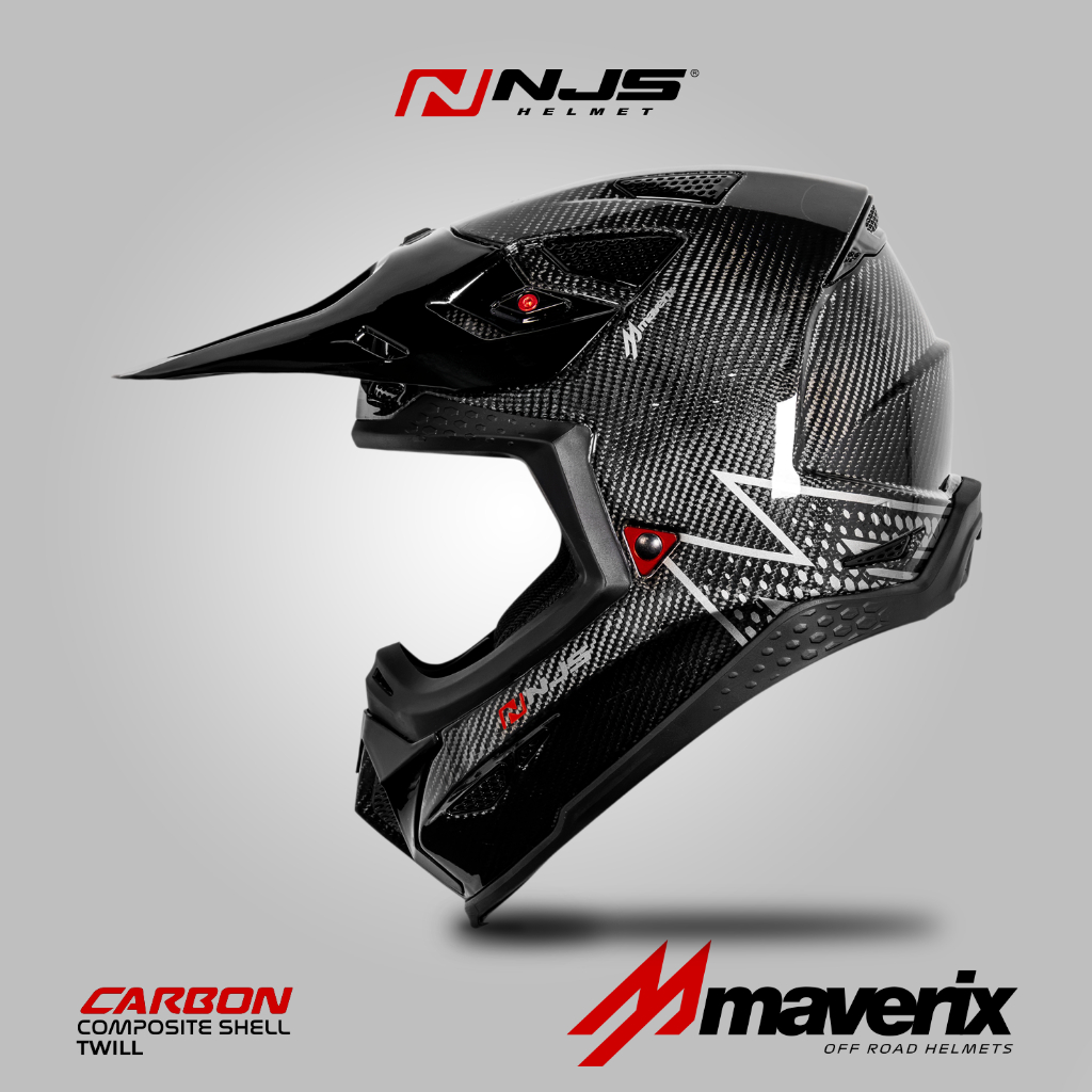 NJS MAVERIX CARBON TWILL - Helm Full Face