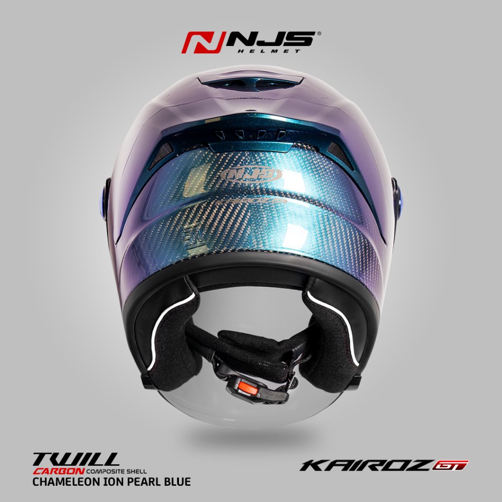 NJS Kairoz GT Carbon Ion Blue  - Helm Half Face 