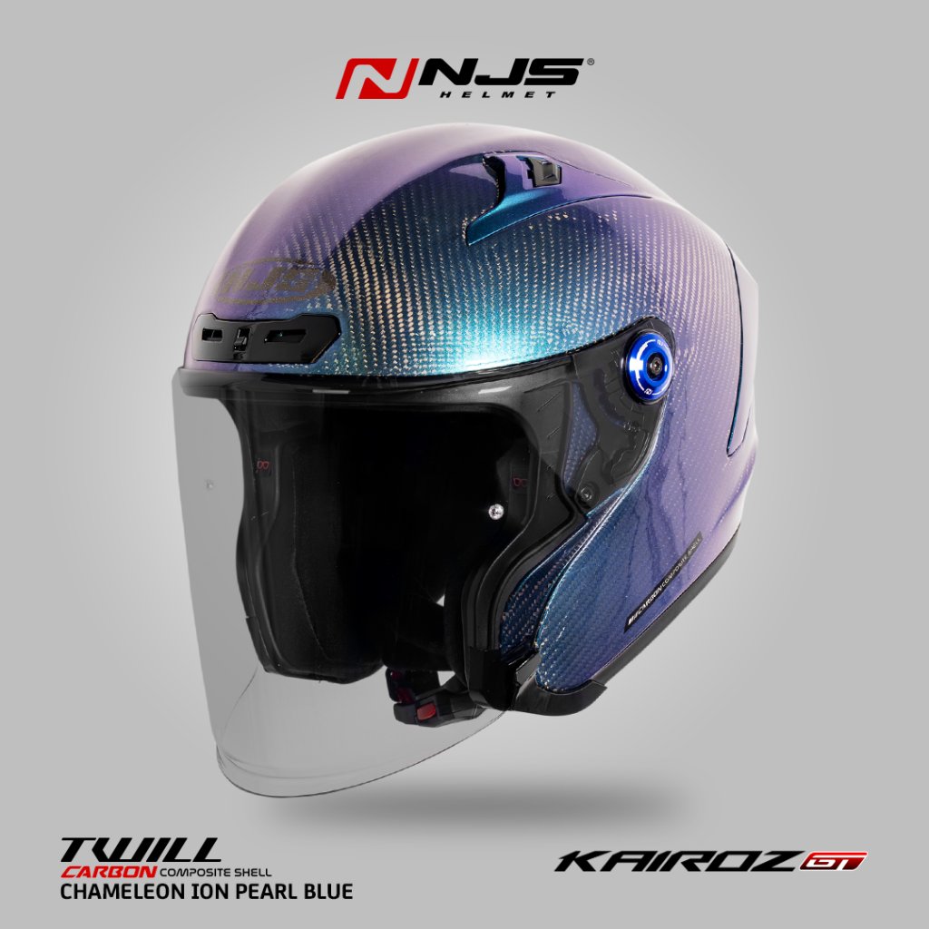 NJS Kairoz GT Carbon Ion Blue  - Helm Half Face 