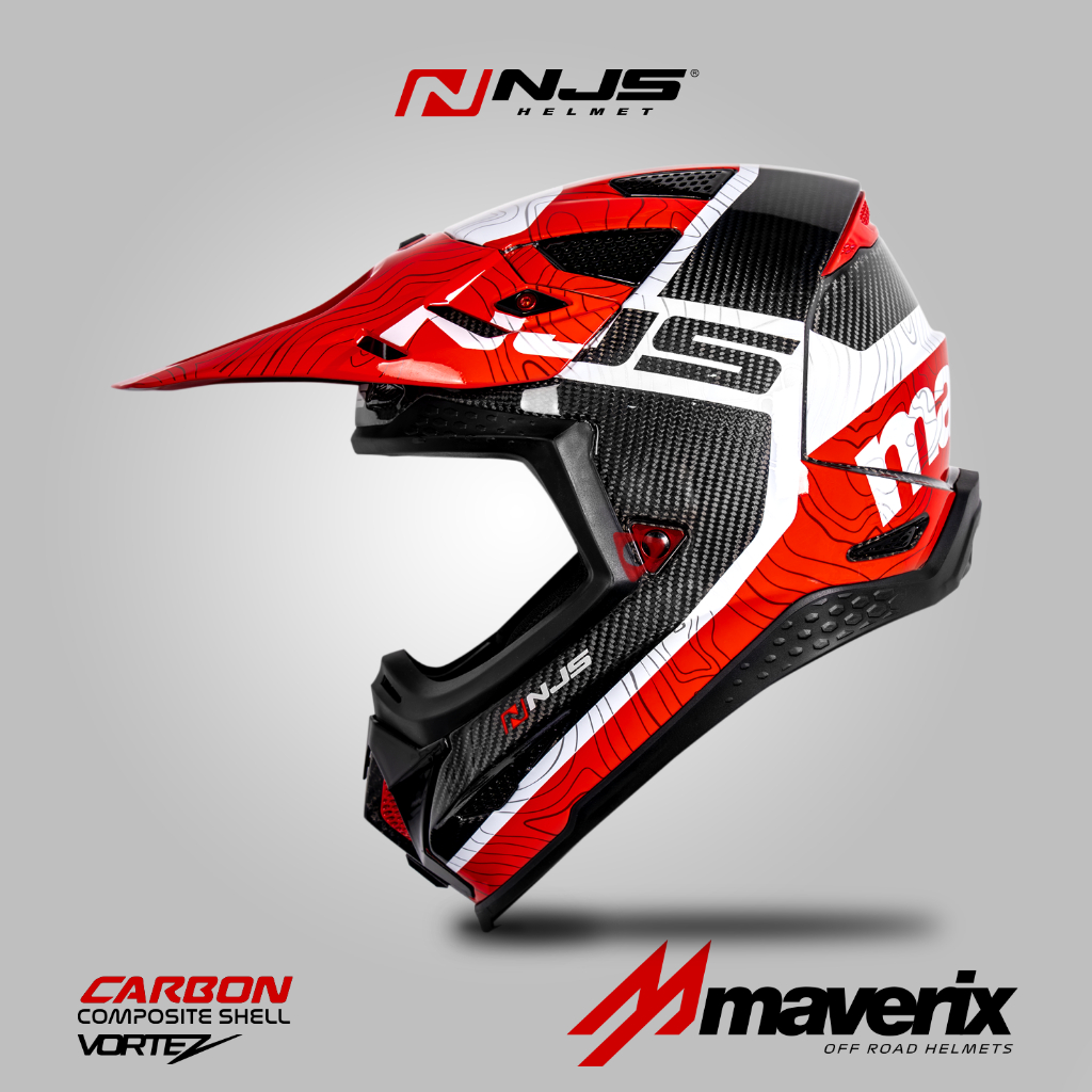 NJS MAVERIX CARBON MOTIF TWILL VORTEZ - Helm Full Face