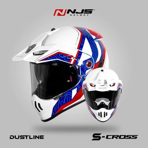 NJS S-CROSS DUSTLINE - Helm Fullface Adventure | NJS Adventure | NJS Touring | Helm Touring | Scross Motif | NJS ORI | SNI