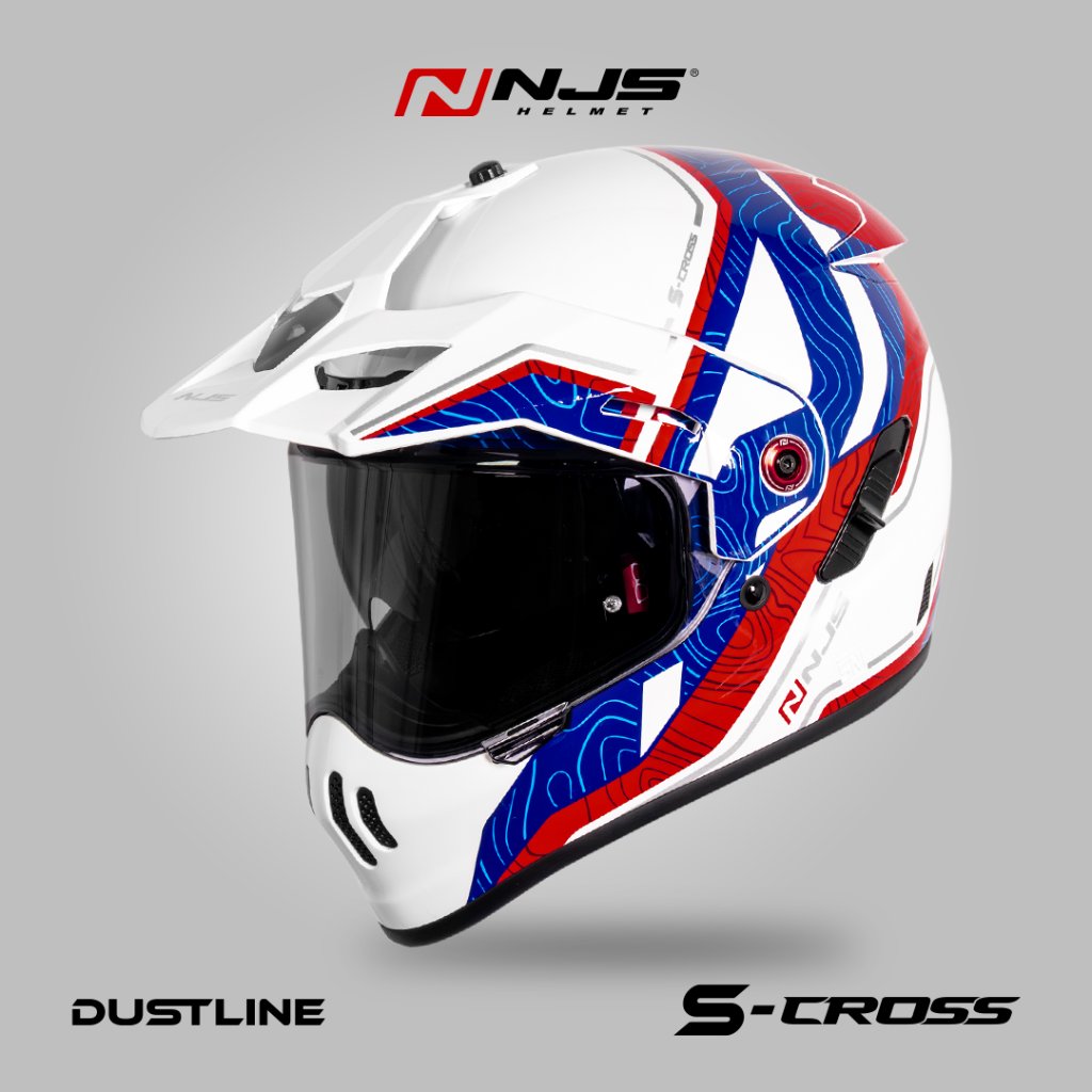 NJS S-CROSS DUSTLINE - Helm Fullface Adventure | NJS Adventure | NJS Touring | Helm Touring | Scross Motif | NJS ORI | SNI